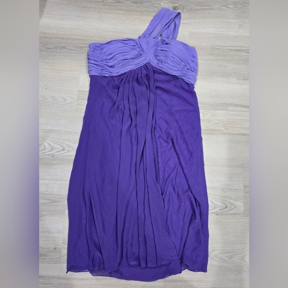 Carlo Pignatelli Elegant Purple One-Shoulder Dress US 14 ITALY 42 NWT